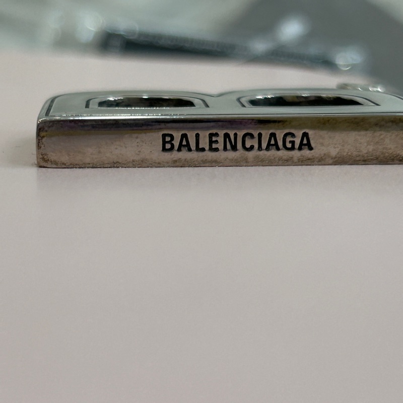 Balenciaga B logo WOC 櫻花粉 鏈條包-5