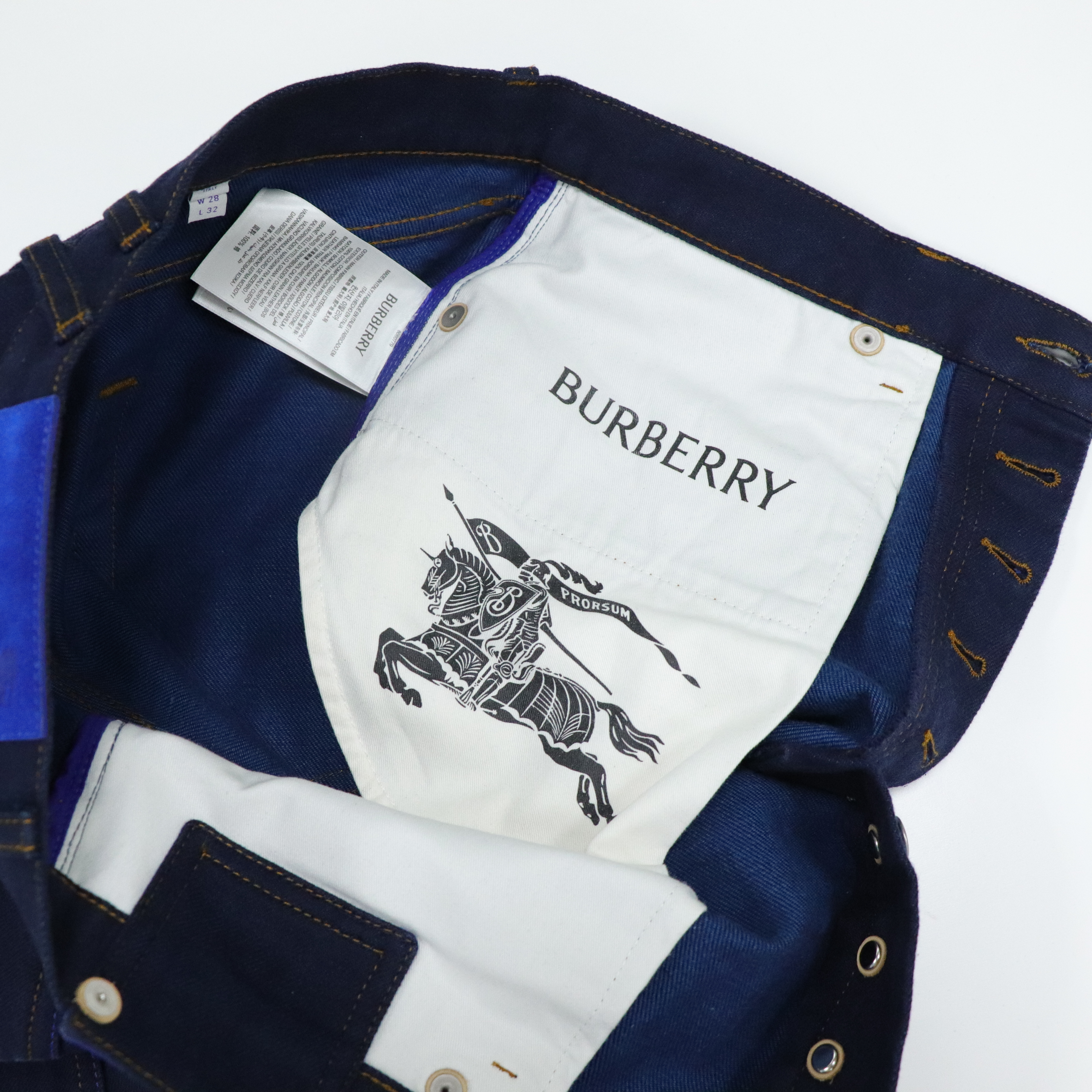 Burberry 博柏利 印花袖口 單寧 彎刀褲 牛仔褲 48 8080770-8