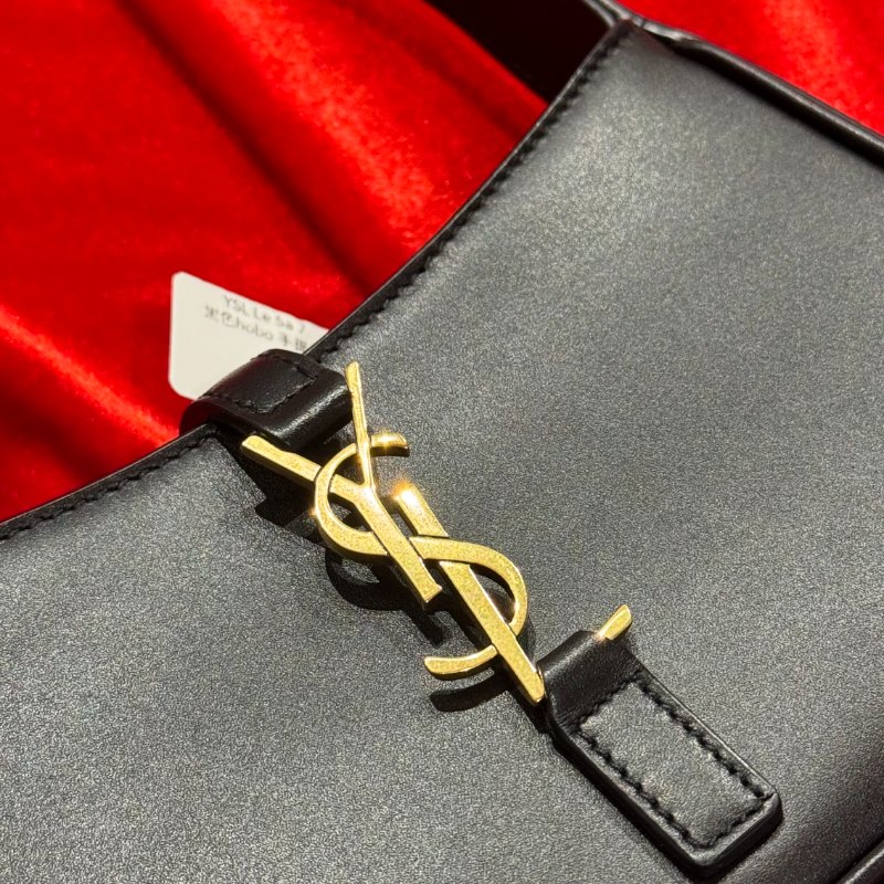 🌟 YSL Saint Laurent Le 5 à 7 經典黑色小牛皮 Hobo 手提/腋下包-3