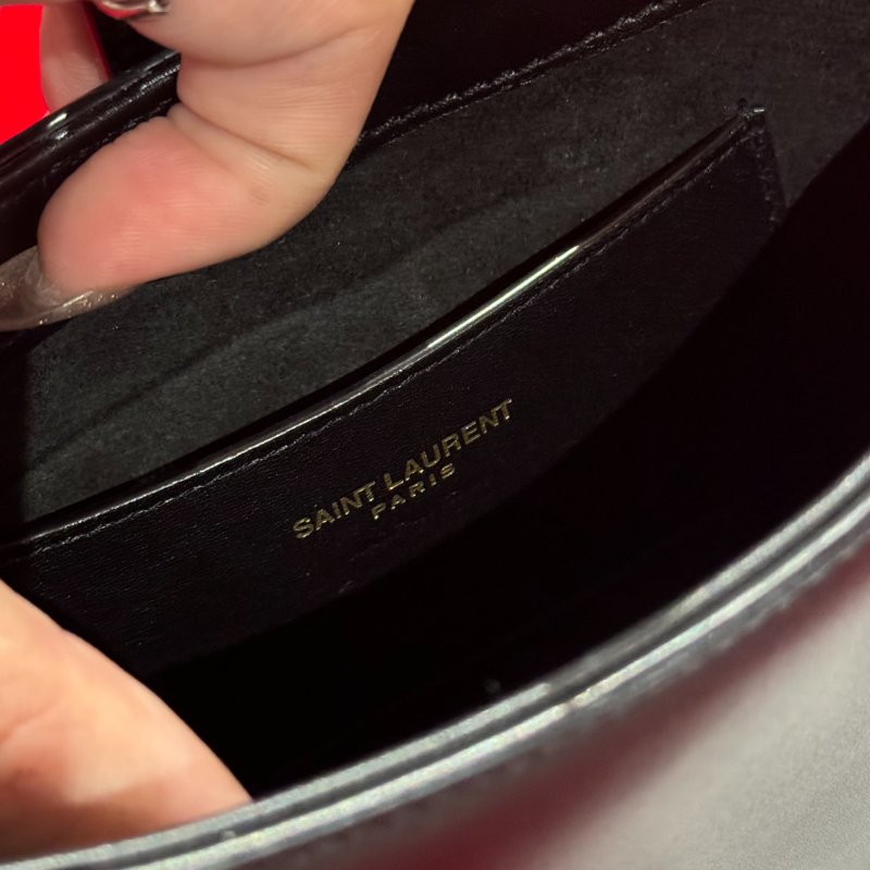 🌟 YSL Saint Laurent Le 5 à 7 經典黑色小牛皮 Hobo 手提/腋下包-12
