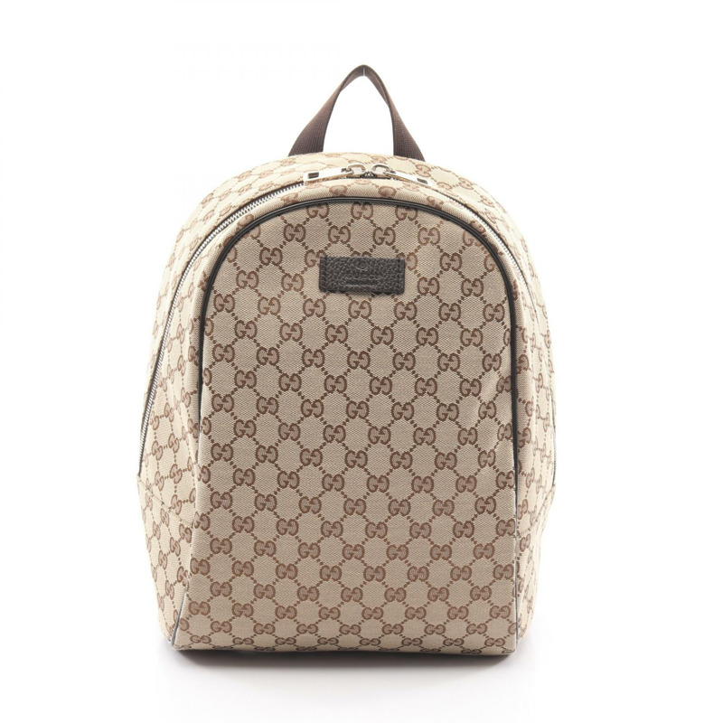 GUCCI GG帆布雙肩包 449906 公尺棕色 二手 女款-0