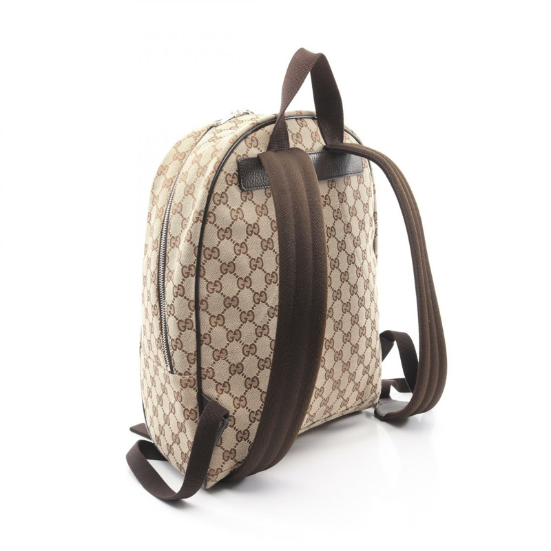 GUCCI GG帆布雙肩包 449906 公尺棕色 二手 女款-1