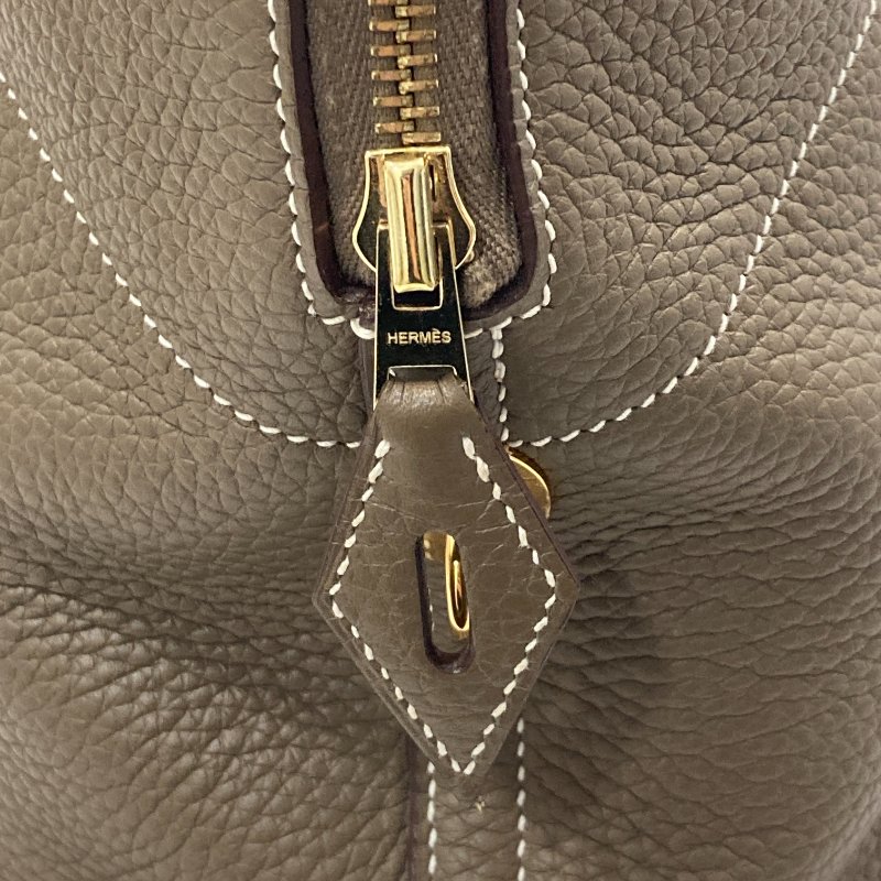 HERMES 愛馬仕 Bolide 31 手提包 大象灰 牛皮 金釦-11