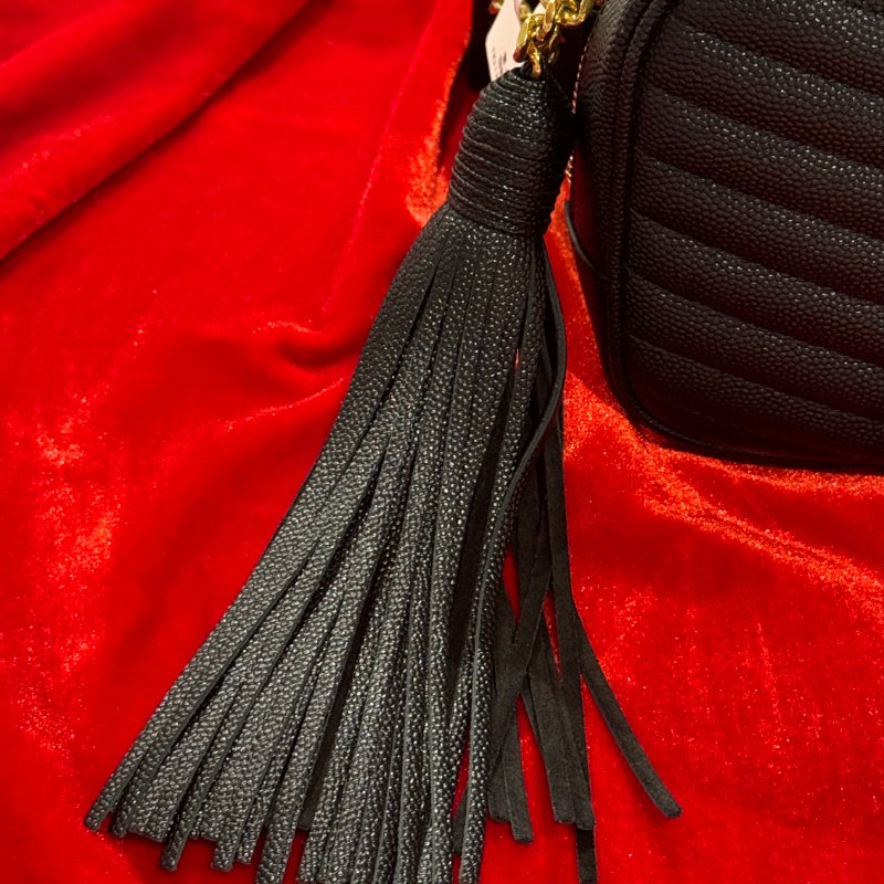 🌟 YSL Saint Laurent Kate 經典黑色小牛皮金鍊流蘇斜跨包-3