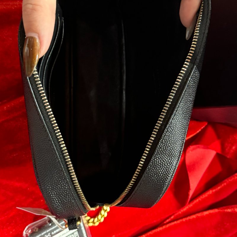 🌟 YSL Saint Laurent Kate 經典黑色小牛皮金鍊流蘇斜跨包-5