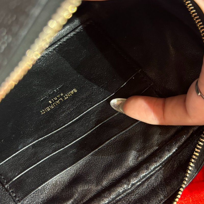 🌟 YSL Saint Laurent Kate 經典黑色小牛皮金鍊流蘇斜跨包-7