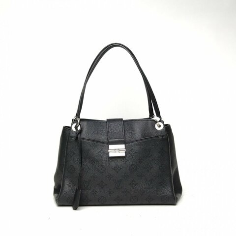 LOUIS VUITTON 黑色牛皮2015銀扣Sethowirth手提包