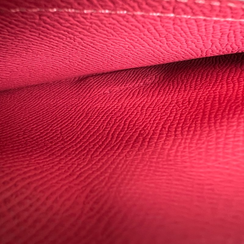 HERMES A刻 粉色BEARN長夾-7
