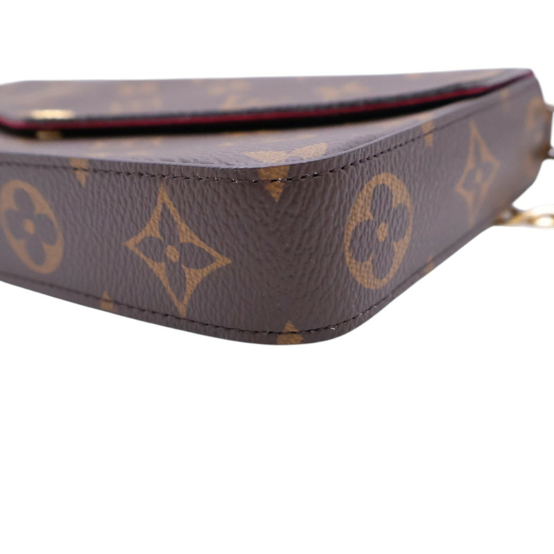 棕色 原花 帆布 3合1 牛皮 Pochette Felicie 肩背包【LOUIS VUITTON LV 路易威登】 M81896-7