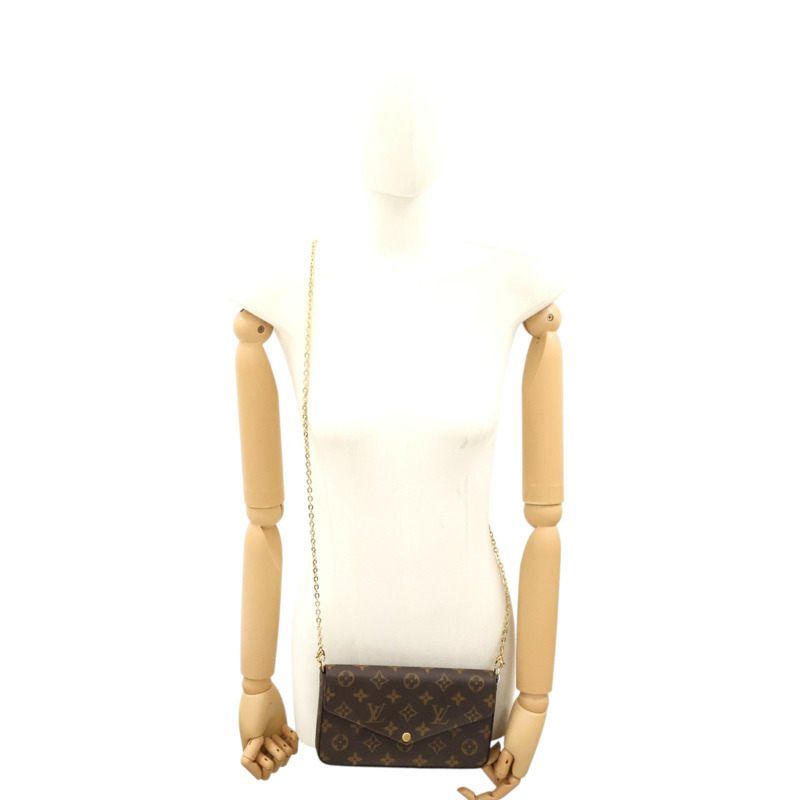 棕色 原花 帆布 3合1 牛皮 Pochette Felicie 肩背包【LOUIS VUITTON LV 路易威登】 M81896-8