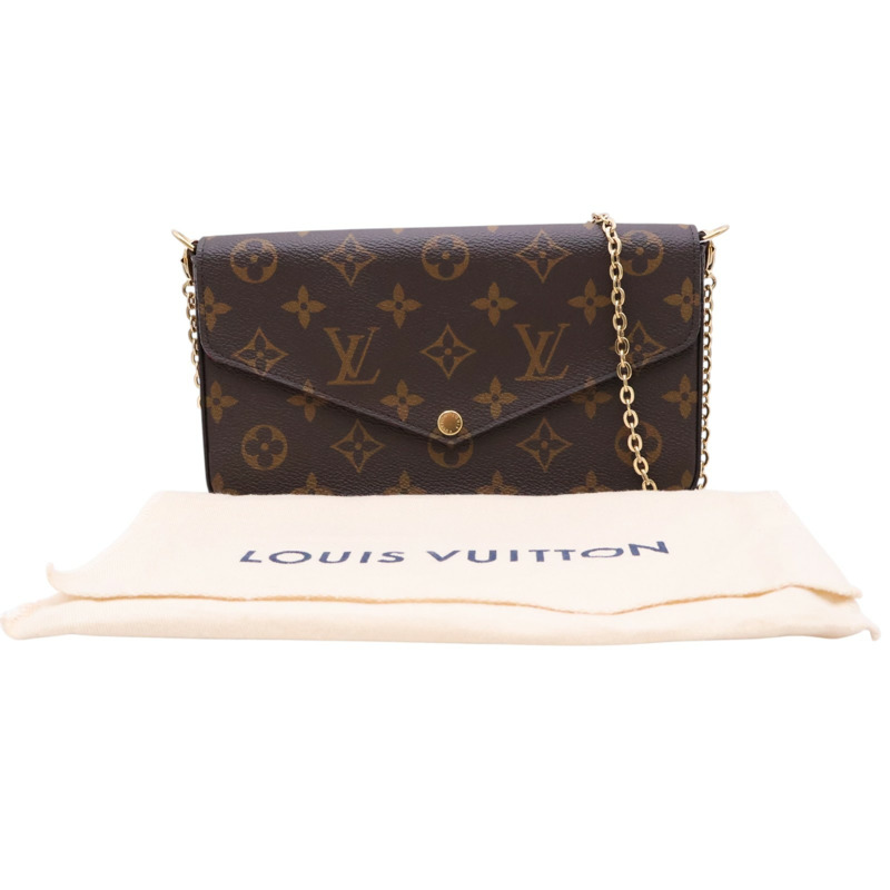 棕色 原花 帆布 3合1 牛皮 Pochette Felicie 肩背包【LOUIS VUITTON LV 路易威登】 M81896-9