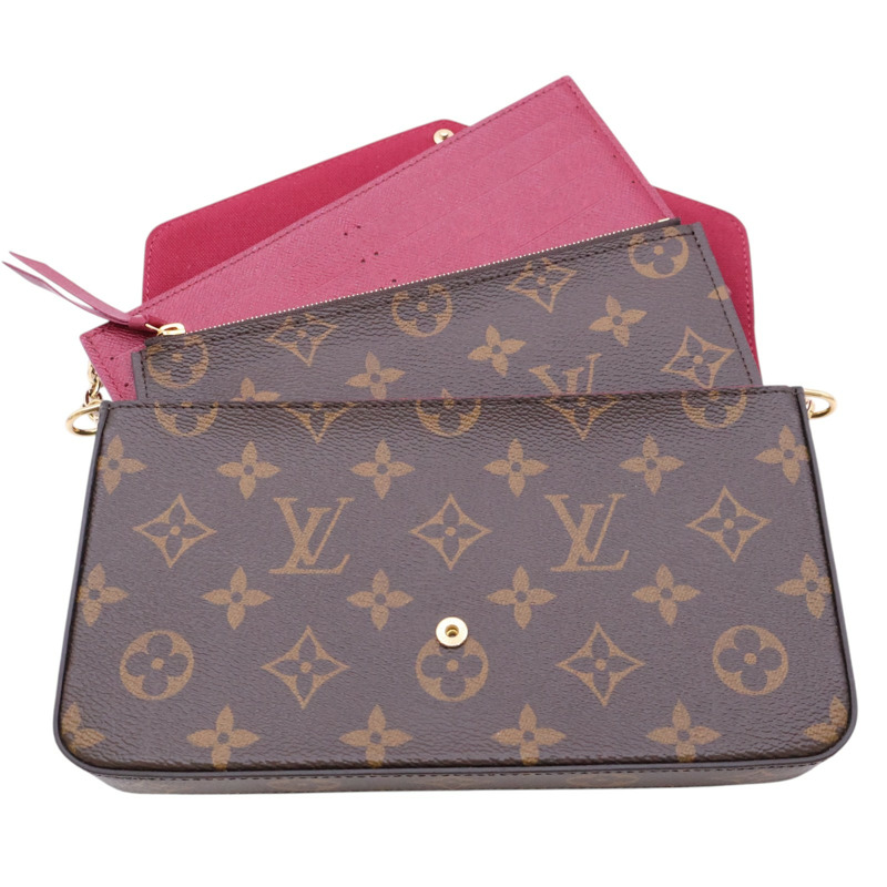 棕色 原花 帆布 3合1 牛皮 Pochette Felicie 肩背包【LOUIS VUITTON LV 路易威登】 M81896-10