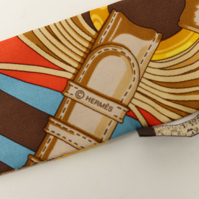 HERMES 絲質Twilly絲巾-5