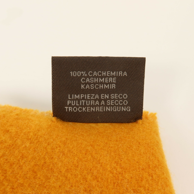 HERMES 羊絨Scarf圍巾Orange/Beige-6