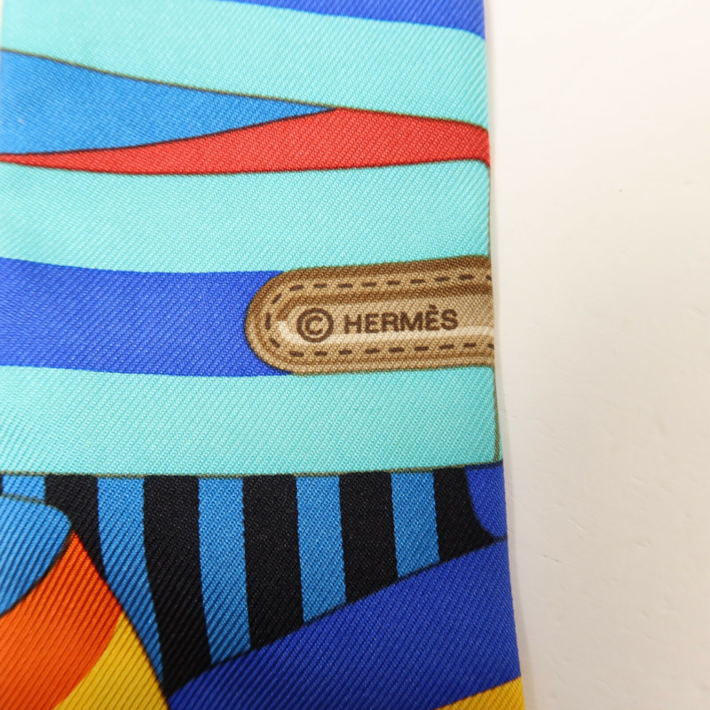 HERMES 絲質Twilly絲巾-5