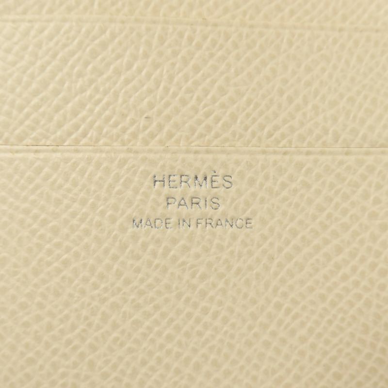 HERMES Epsom皮革Bearn Verso錢包Jaune Poussin/Craie-7