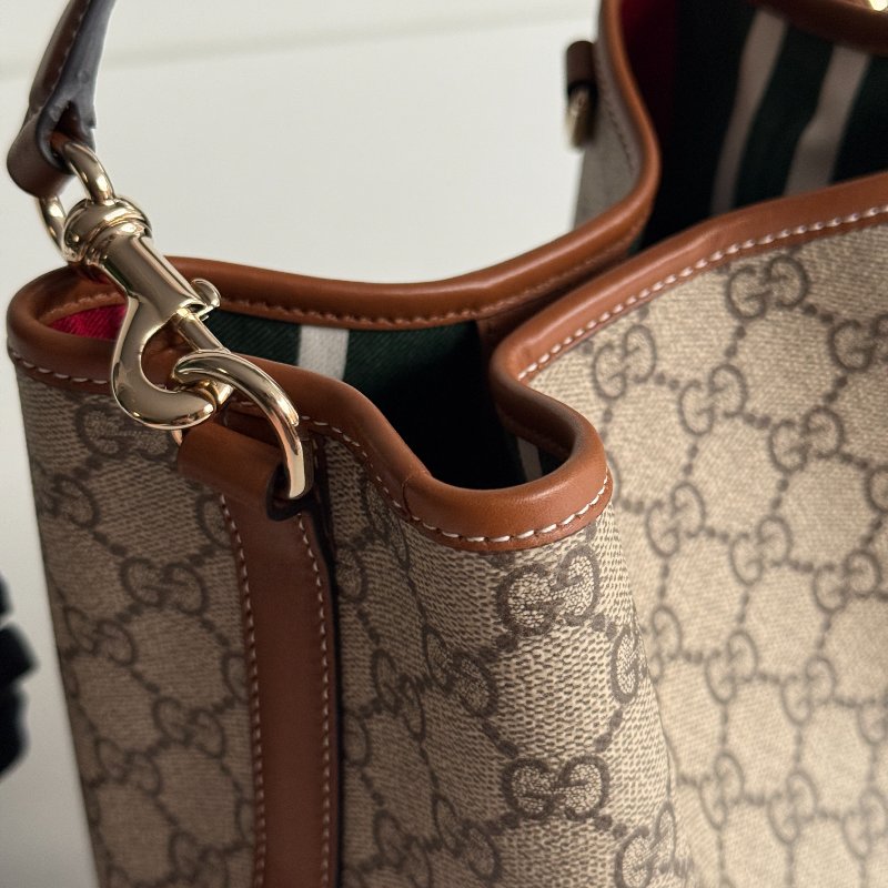 99新🆕 Gucci 古馳 GG Emblem 水桶包小號-11