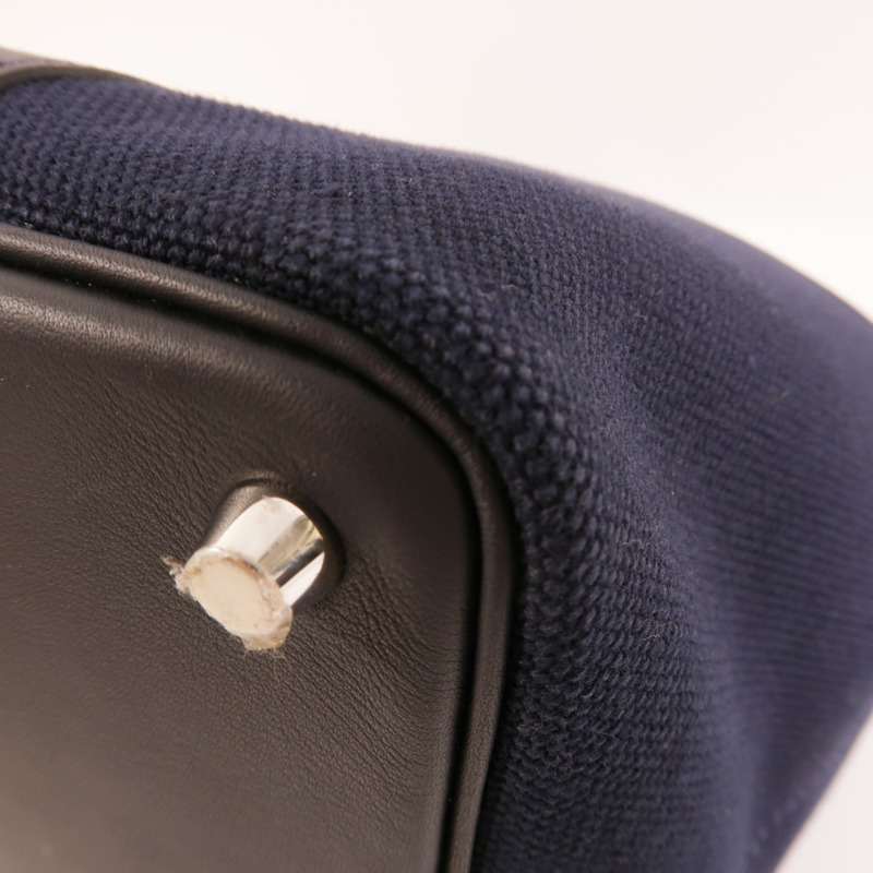 HERMES 帆布/皮革Picotin Cargo PM手挽袋Bleu Marine-13