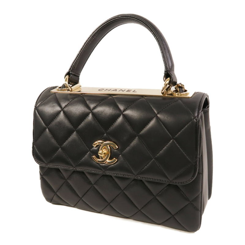 CHANEL 羊皮皮革Trendy CC Top Handle Bag鏈帶手挽肩背兩用袋-2