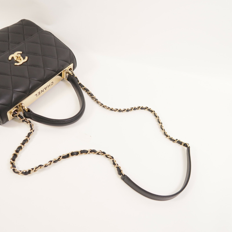 CHANEL 羊皮皮革Trendy CC Top Handle Bag鏈帶手挽肩背兩用袋-5