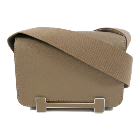 HERMES Chevre皮革Geta肩背袋Etoupe