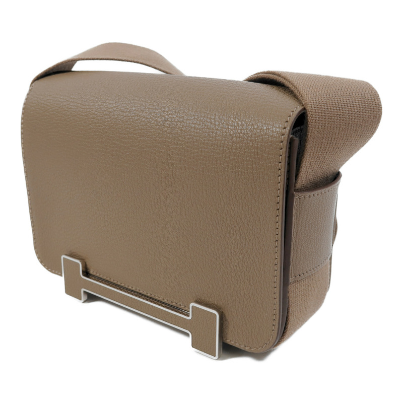 HERMES Chevre皮革Geta肩背袋Etoupe-2