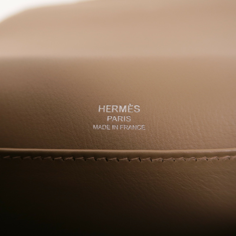 HERMES Chevre皮革Geta肩背袋Etoupe-7