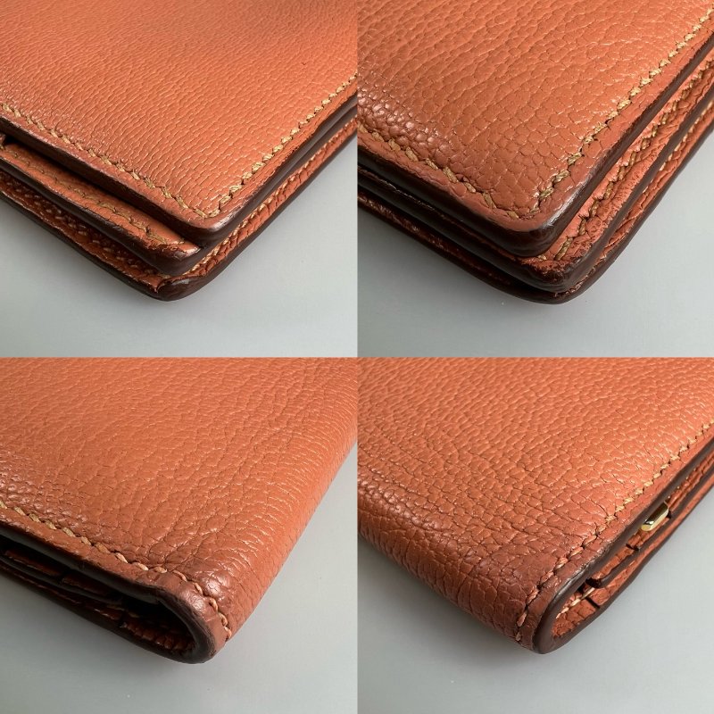 HERMES □R刻 豆沙色BEARN長夾-11