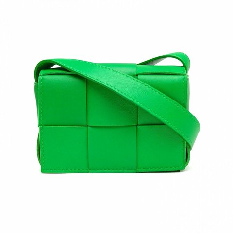 BOTTEGA VENETA CassetteMini12綠色羊皮肩背包