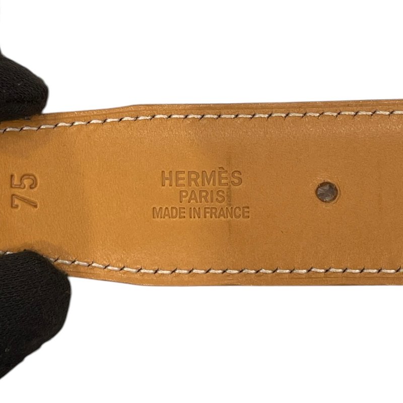 HERMES 愛馬仕 CONSTANCE BELT 38mm H皮帶 BOX皮 黑色 銀釦 SIZE:75-6