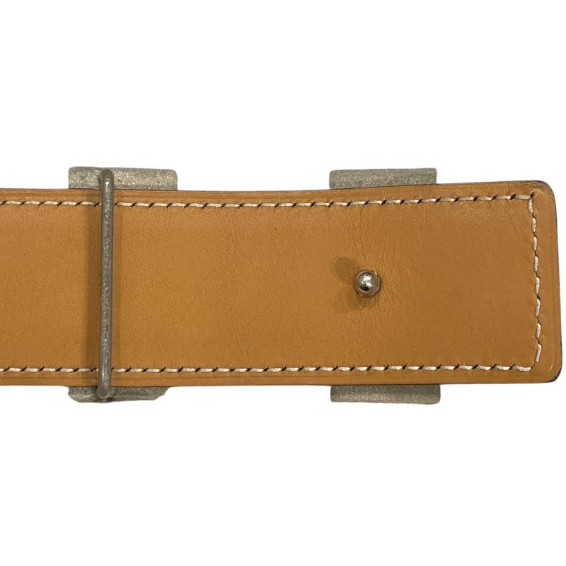 HERMES 愛馬仕 CONSTANCE BELT 38mm H皮帶 BOX皮 黑色 銀釦 SIZE:75-7