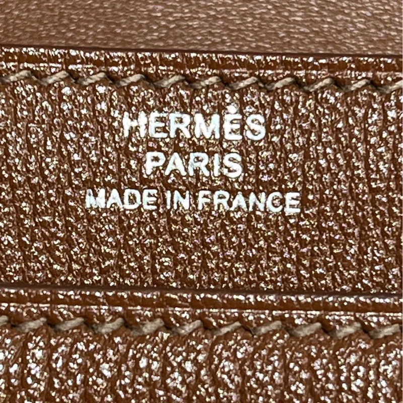 Hermès 愛馬仕verrou手槍包 金棕銀扣，y刻，山羊皮 底長17-10