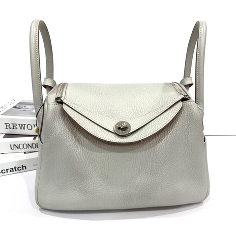 Hermes Lindy 30 珍珠灰內拼龍蝦粉