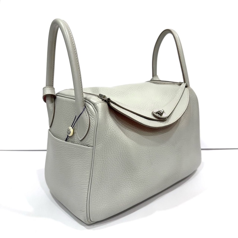 Hermes Lindy 30 珍珠灰內拼龍蝦粉-2