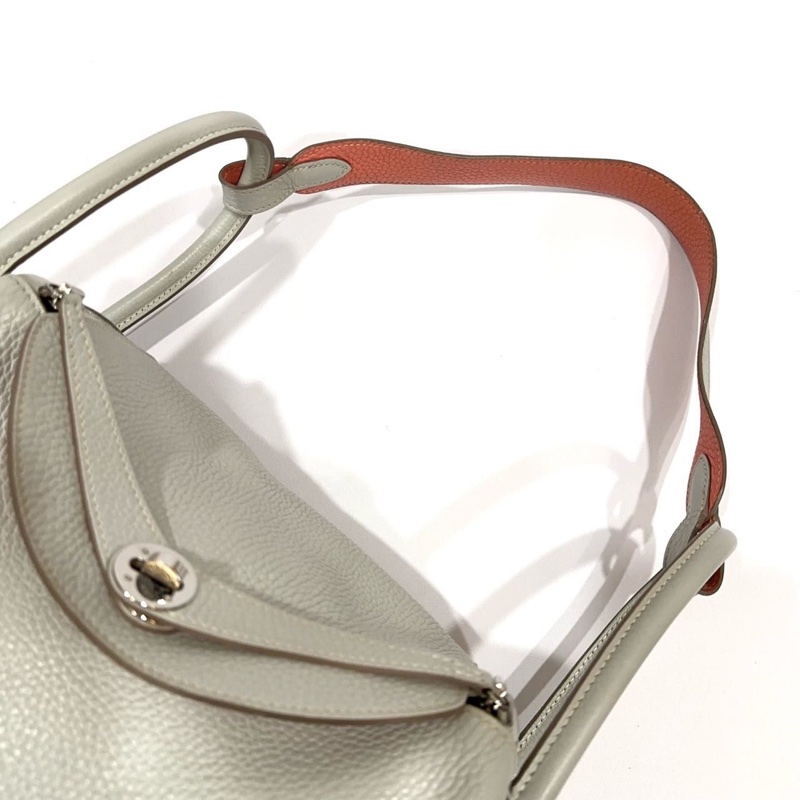 Hermes Lindy 30 珍珠灰內拼龍蝦粉-5