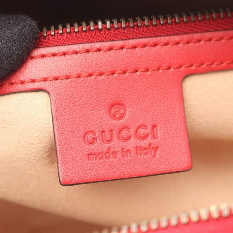 GUCCI GG Marmont 手提單肩包 498100 紅色皮革 二手 女士-3