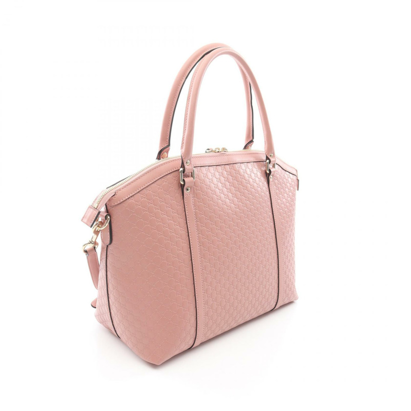 GUCCI Micro Guccissima 單肩手提包 449657 皮革 粉紅色 二手 女士-1