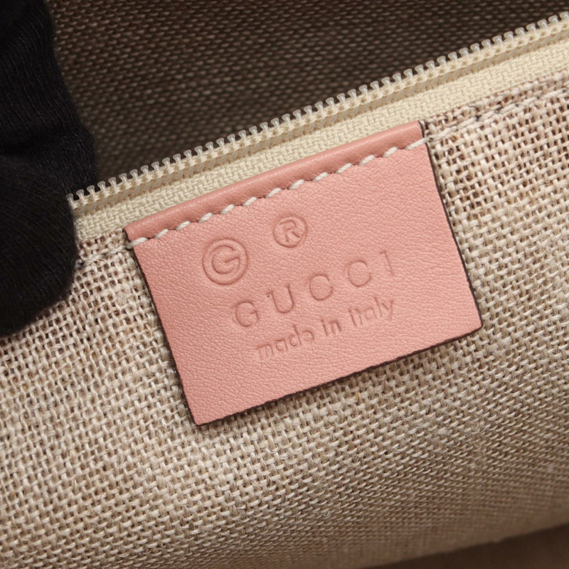 GUCCI Micro Guccissima 單肩手提包 449657 皮革 粉紅色 二手 女士-3