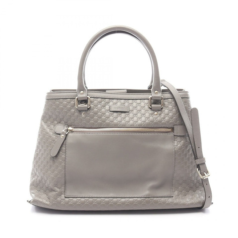 GUCCI Micro Guccissima 肩背包 510291 皮革 灰色 二手 女士