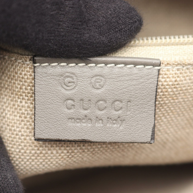 GUCCI Micro Guccissima 肩背包 510291 皮革 灰色 二手 女士-3