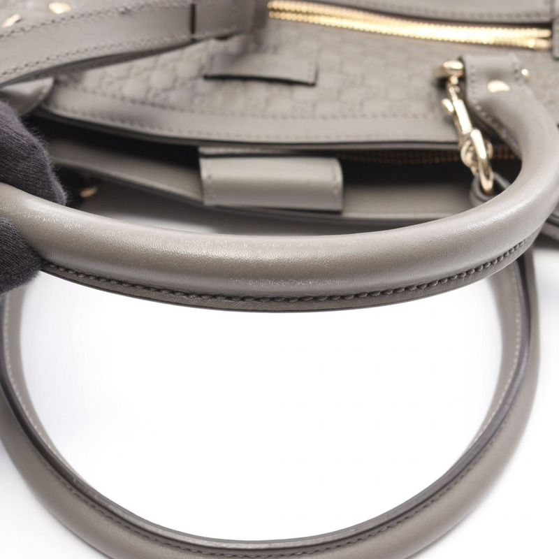 GUCCI Micro Guccissima 肩背包 510291 皮革 灰色 二手 女士-13