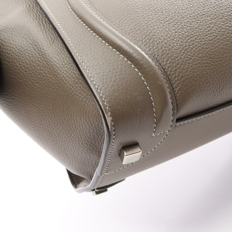 CELINE Luggage 迷你購物手提包，米色皮革，二手女款-17