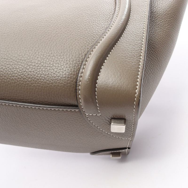 CELINE Luggage 迷你購物手提包，米色皮革，二手女款-18