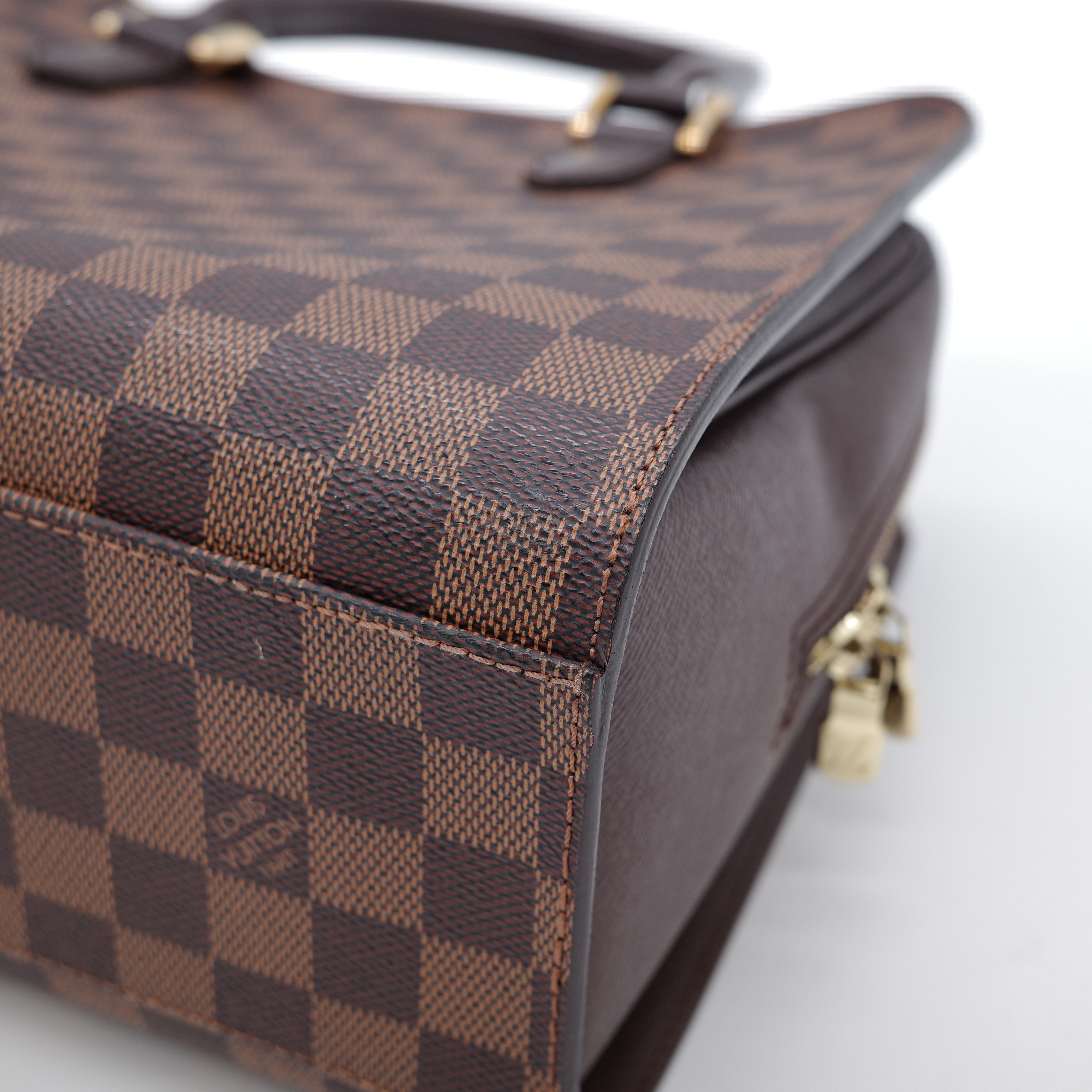 Louis Vuitton 路易威登 Triana 棕色 Damier Ebene 棋盤格紋 帆布 手提包-10