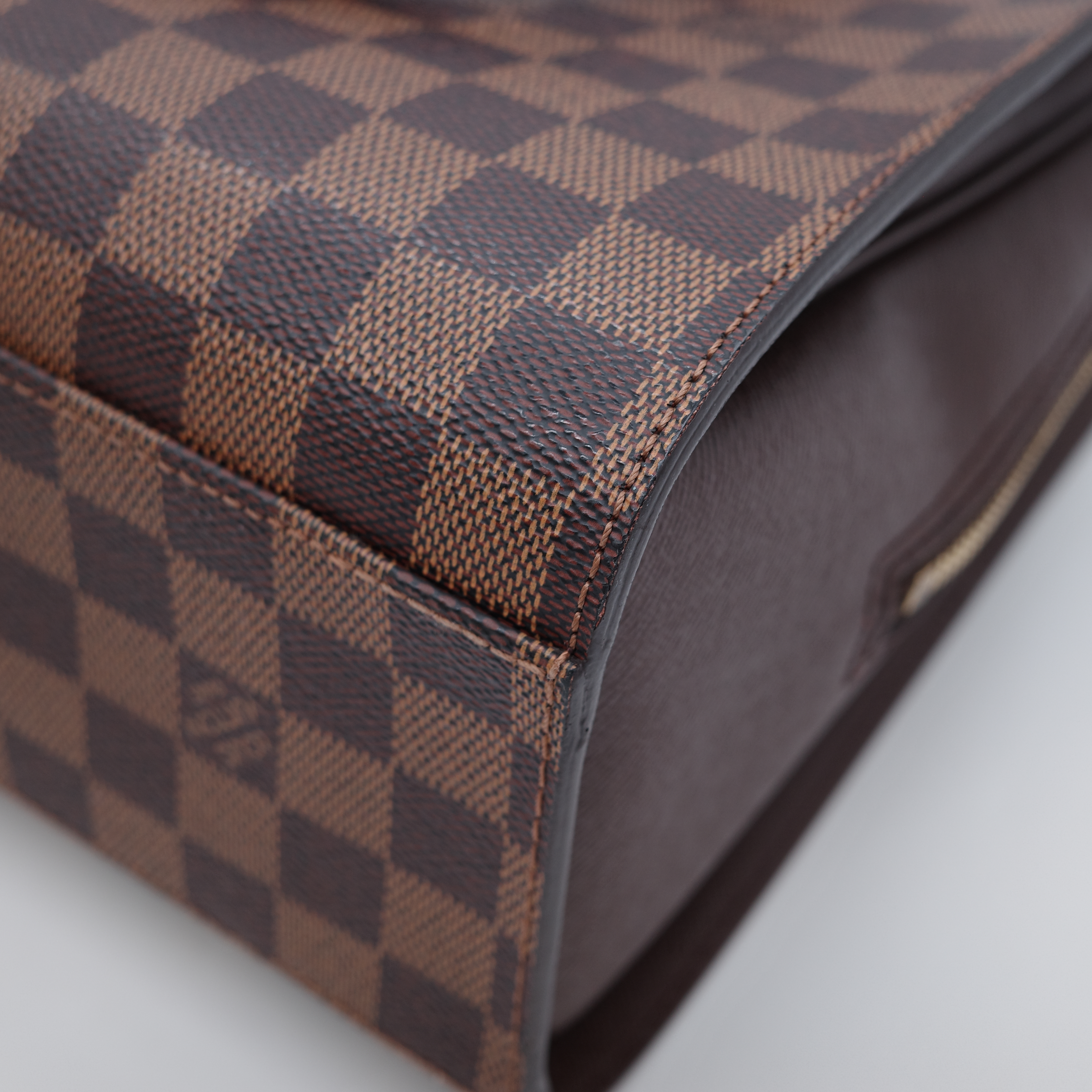 Louis Vuitton 路易威登 Triana 棕色 Damier Ebene 棋盤格紋 帆布 手提包-12
