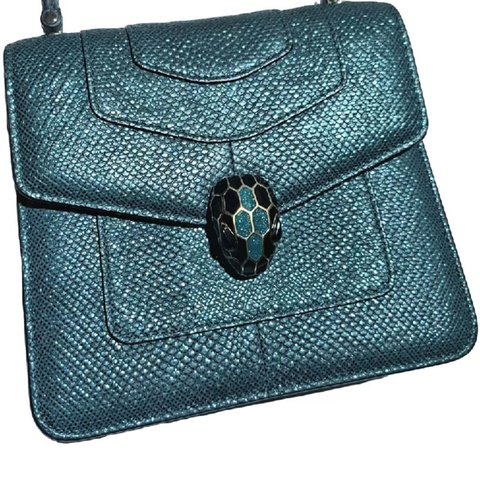 Bvlgari Serpenti Forever Emeral Green Color Onyx  Shoulder Bag (80% New)