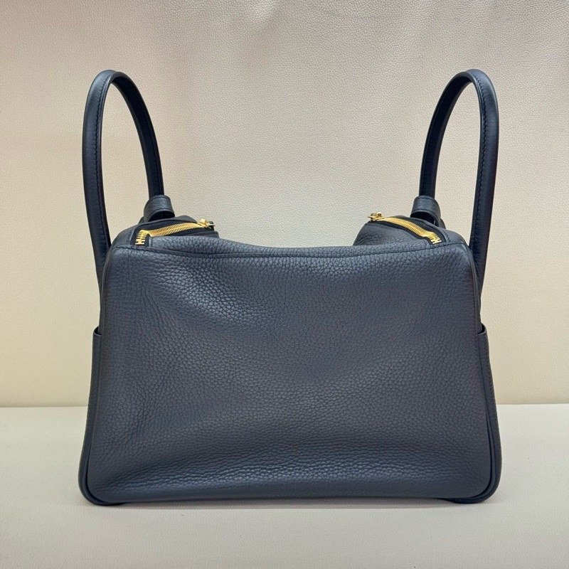 ✨99新 愛馬仕HERMES Lindy30手提包單肩包 黑色TC皮金扣Y刻 五金膜在-1