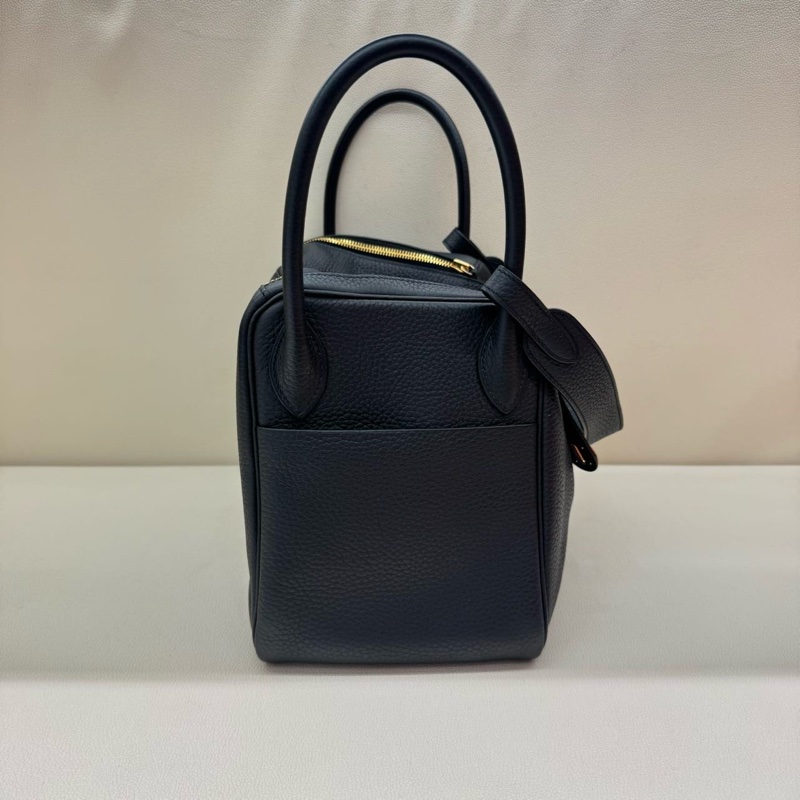 ✨99新 愛馬仕HERMES Lindy30手提包單肩包 黑色TC皮金扣Y刻 五金膜在-3