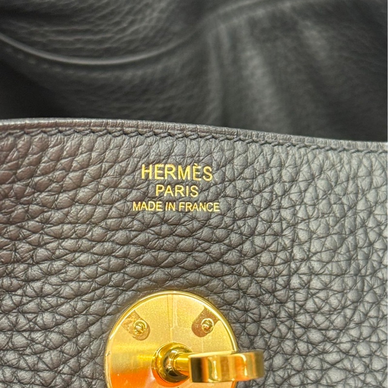 ✨99新 愛馬仕HERMES Lindy30手提包單肩包 黑色TC皮金扣Y刻 五金膜在-6