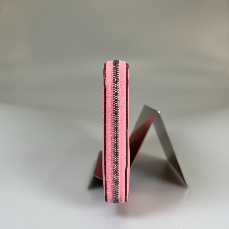 HERMES Y刻 粉色絲巾長夾-2